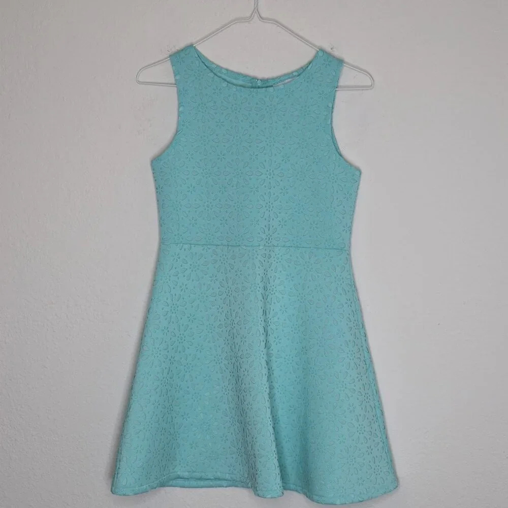 The Childrens Place Dress Daisy Floral Sz L 10/12 Laser Cut Party Coquette